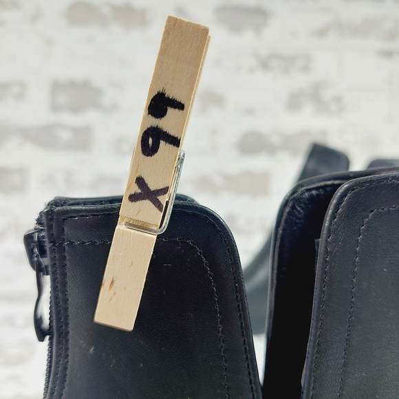 NEW TOP Moda Black Leather Block Heel Side Notch Ankle Boots X99 - Picture 10 of 10